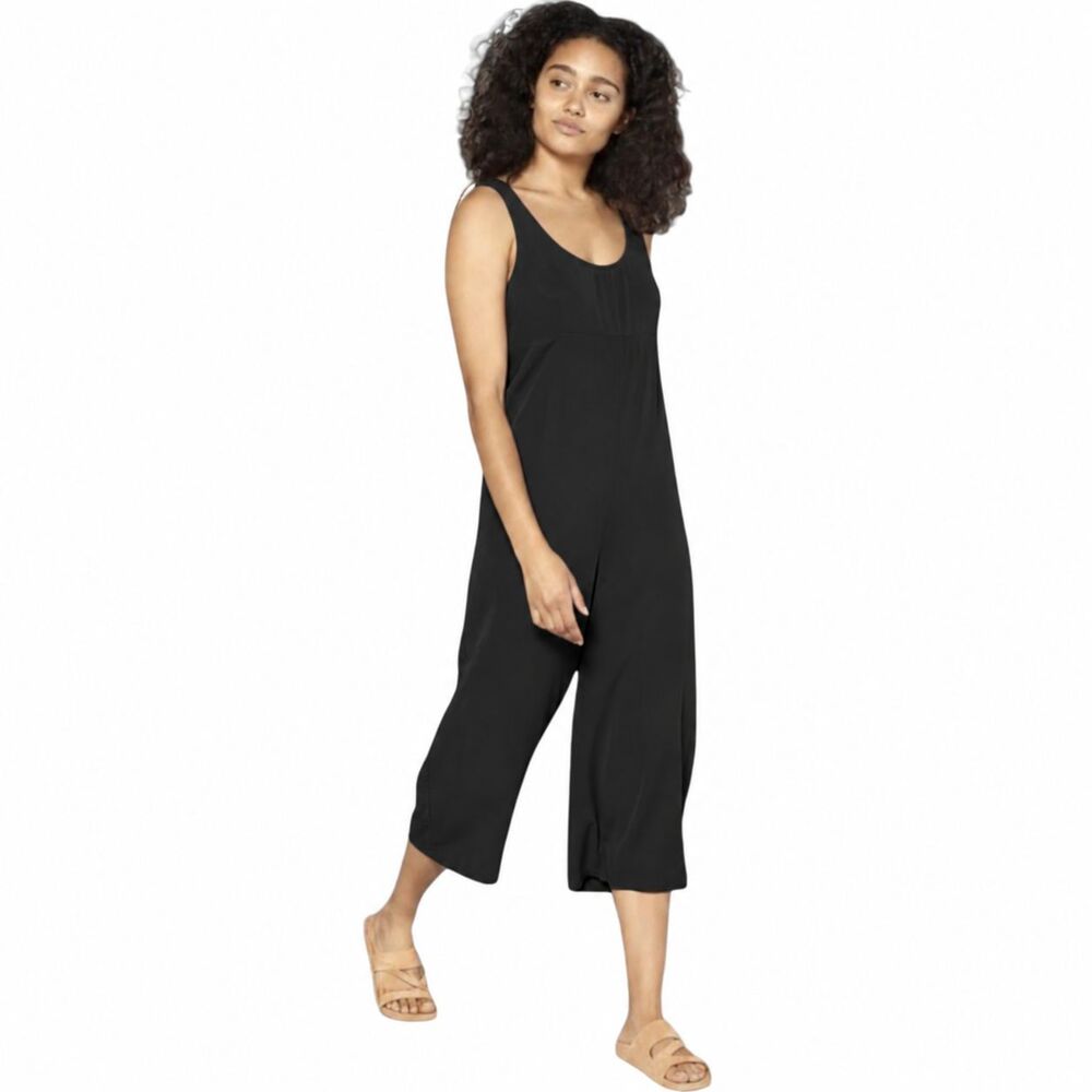 Outerknown Pali 100% Tencel Sleeveless Playsuit Jumpsuit Medium Black